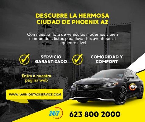 Servicio de taxi en el área de phoenix Az y sus alrededores