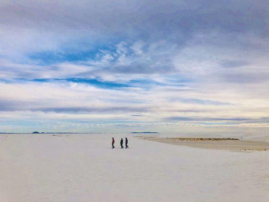 Meditative positioning White Sands national park golden silence good for the soul