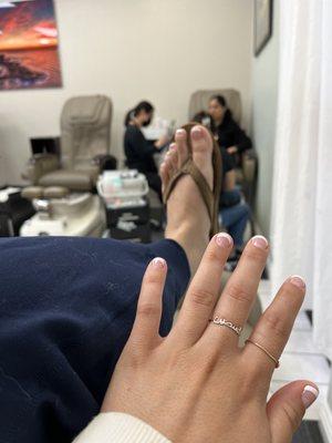 French tip mani and pedi