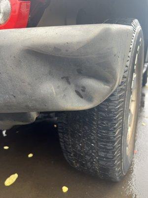 Damaged bumper