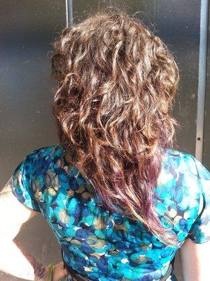 Asymmetrical Curls with Amethyst ends