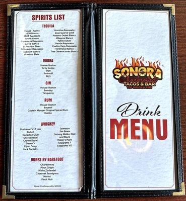 Drink Menu (1 of 2)