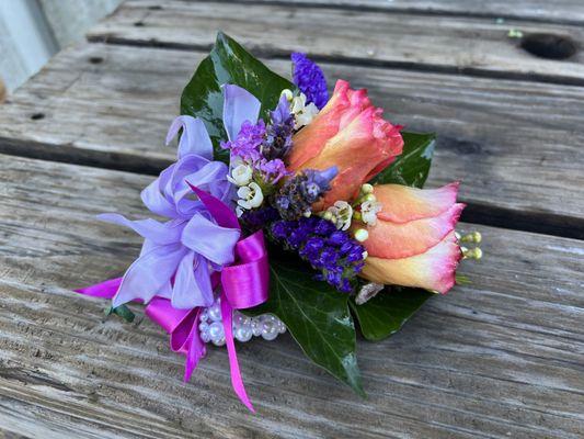 Pop of color corsage