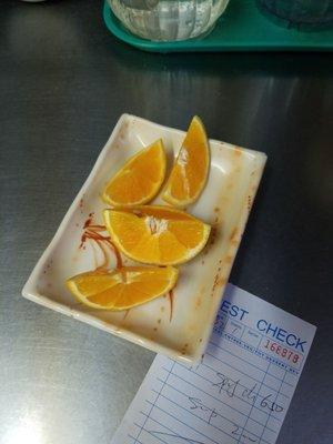 Complementary orange for dine in only!