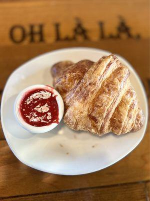 Croissant and Raspberry jam