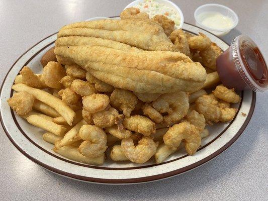 Flounder and shrimp