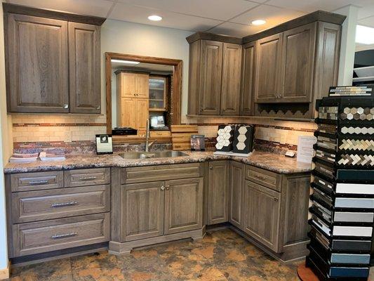 Cabinetry display at our Kitchen & Bath Design Center in Manitowish Waters.