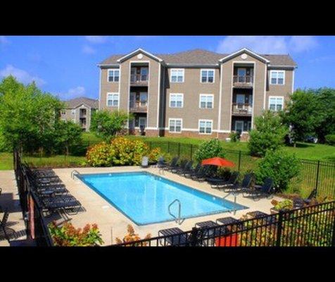 Lovely pool, green scenery surrounding the entire property and awesome fitness classes!