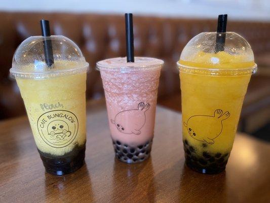 Boba Lineup: Mango Slush, Watermelon and Peach Slush