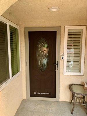 Adobe Vista stainless steel security screen door installed in Canyon Lake . #stainlesssteelsecurityscreendoors