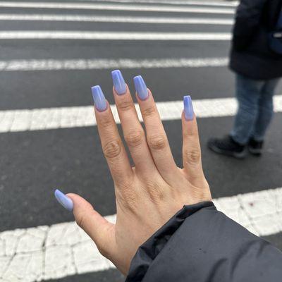 Lavender ombre topped with purple reflected chrome 3