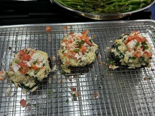 Seafood stuffed portobello mushrooms for diabetics...woo hoo!