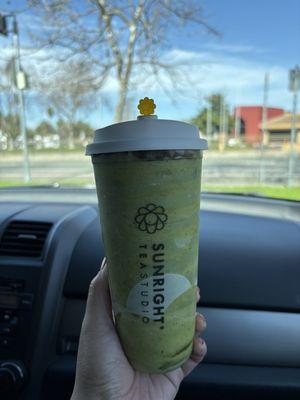 matcha red bean frostie