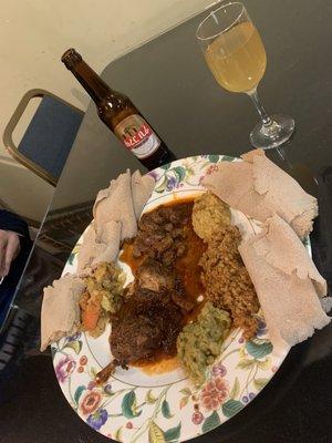 Queen's Dinner for Two, honey wine and Ethiopian beer