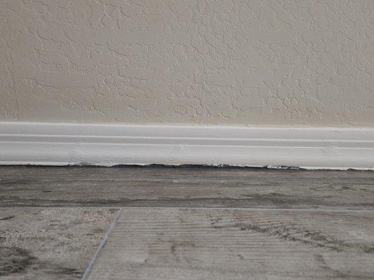 Damage to baseboards