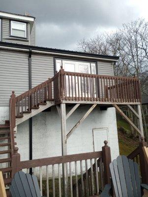 Before picture of back deck replacement.