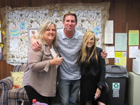 Director Paula and Teacher Jessica with Mr. Pierce