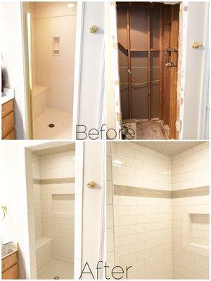 custom shower, tile & installation.