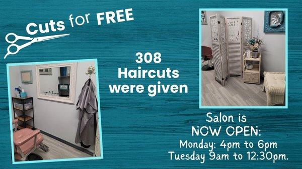 FREE haircuts weekly