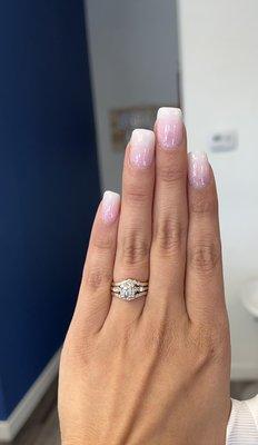 Engagement ring with wedding bands