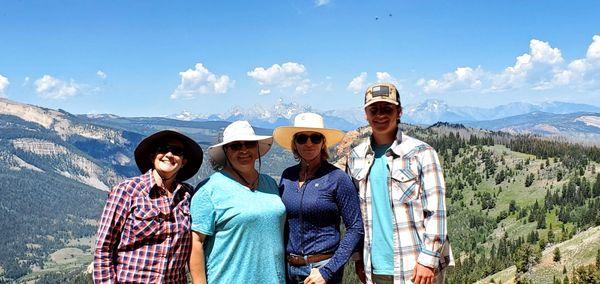 The 4 of us on top of Teepee Creek I believe the elevation is 9000+ feet and the views are amazing.