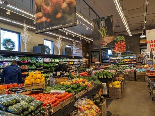 The fresh and vibrant produce area.