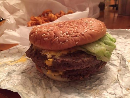 Double Cheeseburger so big, I could barely get my mouth around it.  Delicious!!