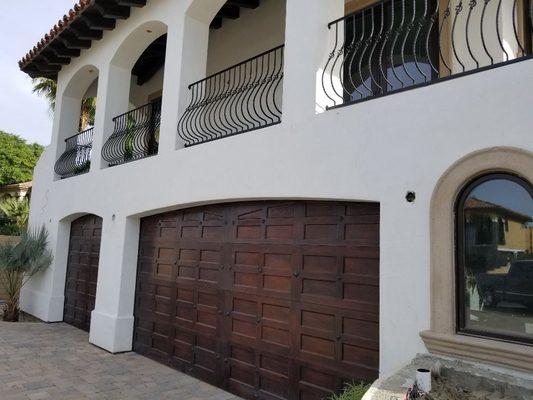 Faux Wood Walnut Finish Garage Door