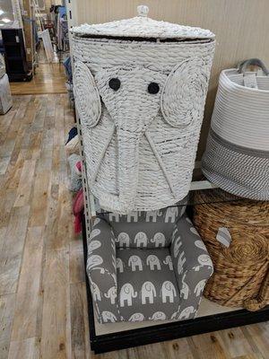 Elephant chair and basket