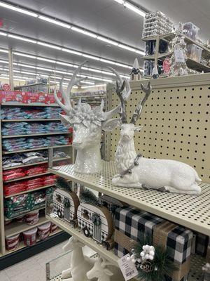 Deer on a shelf.