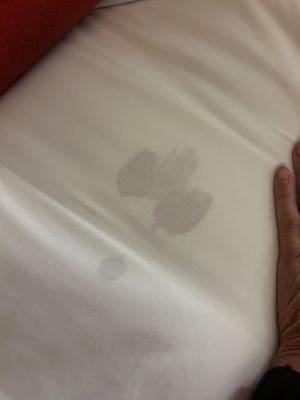 Seriously nasty sheets in bed.