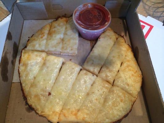 Cheesy Garlic Bread with Pizza Sauce