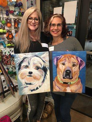 Two of our customers with their paintings