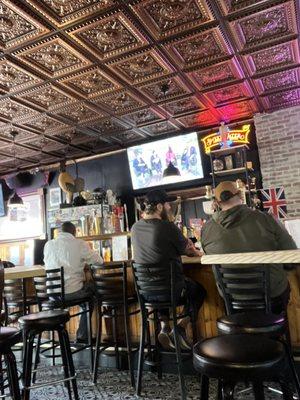 Updated interior as viewed from the booths.