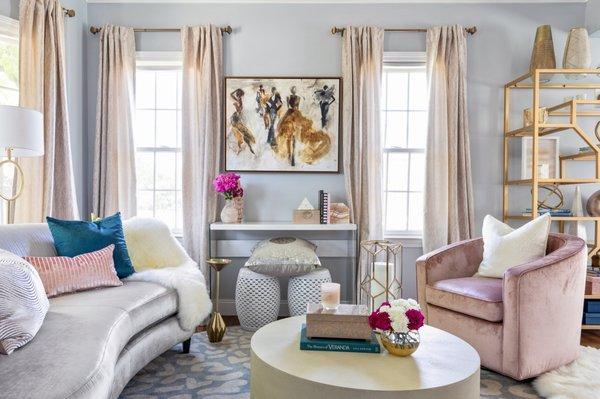 Color infused + Luxe Home Interior Design by Pizzigati Designs