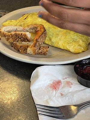 Farmer omelet...comes with toast and jam