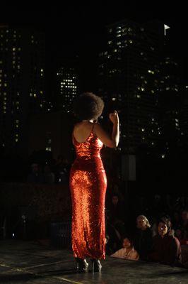 Lady Chi mesmerizing the crowd on a beautiful Yerba Buena Night stage