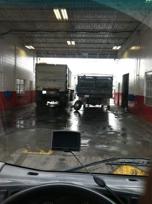 Commercial trucks getting there tires repaired or changed