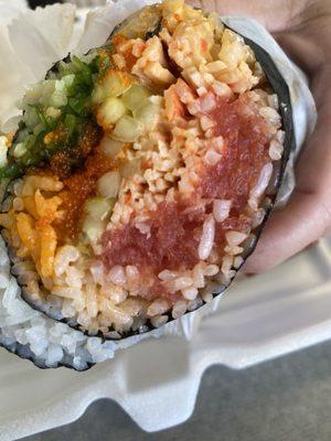 Create your own Sushi Burrito! Surprisingly fresh sushi & other ingredients. Great concept in a fast-food environment!