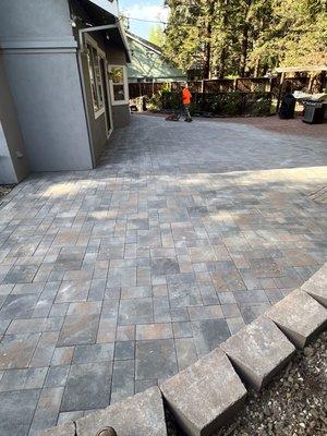 After (2/4 photo) pavers installed in the backyard