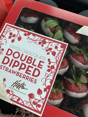 Swiss Chocolate Double-Dipped Strawberries