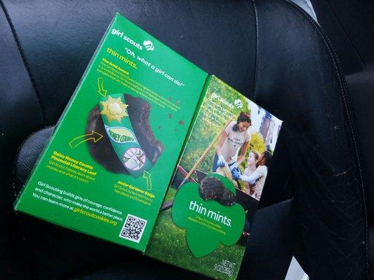 Girl scout cookies outside!! Yum