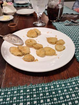 What is left of the fried pickles