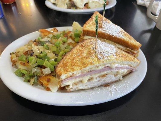 Monte Cristo with home fries