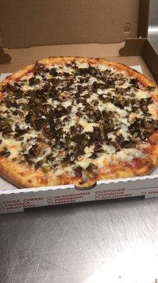 Philly steak pizza