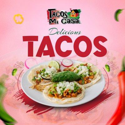 Delicious tacos made with homemade corn tortillas