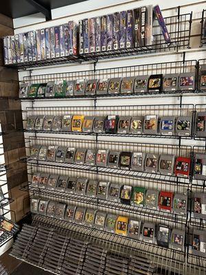 Wall of Nintendo N64 games at Bitjump Games.