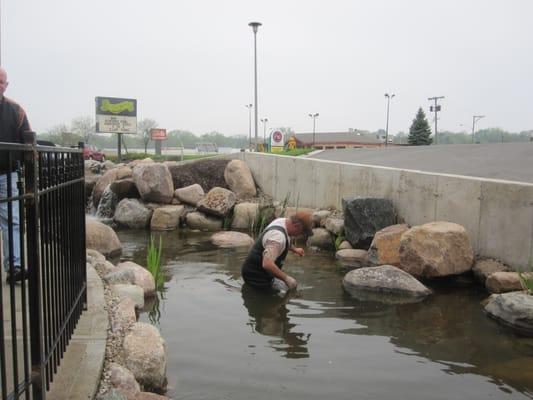 Papa Sommer working to build his pond