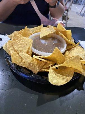 Chips and salsa. Seems salsa is already made but chips are great