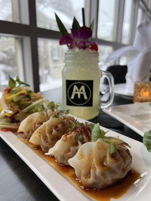 Dumplings and high tides mai tai